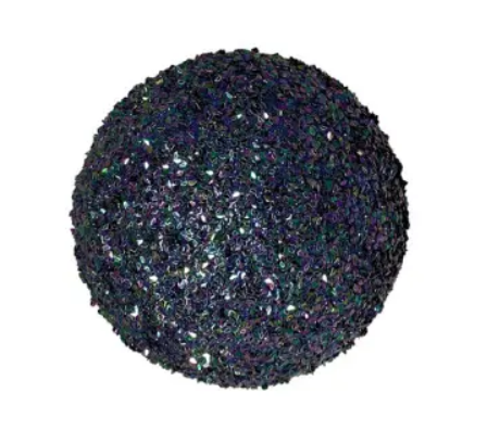 Шар с блёстками D12 см, пенопласт, чёрный, мультиколор