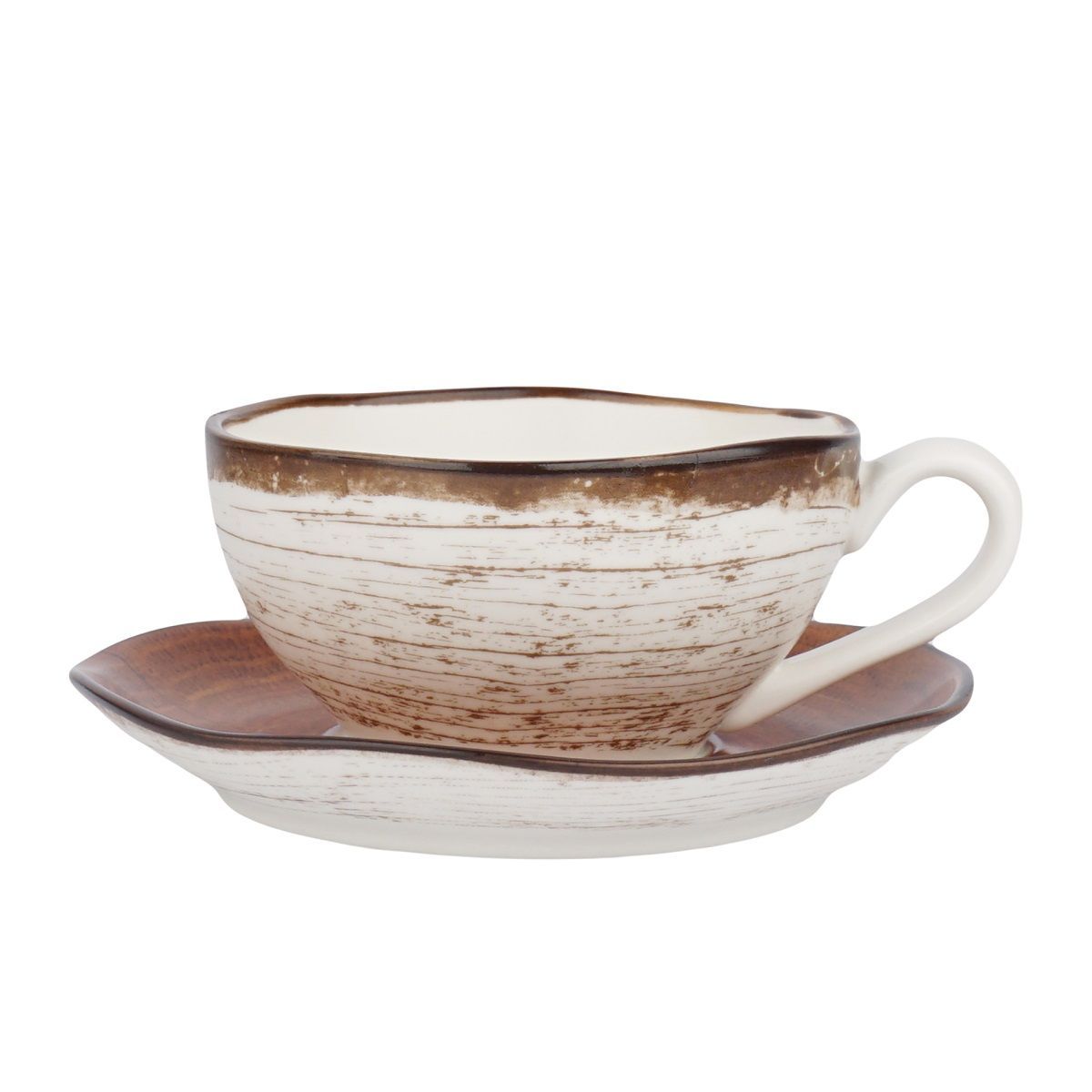 Пара чайная 180 мл, фарфор, cерия WOOD-FUSION