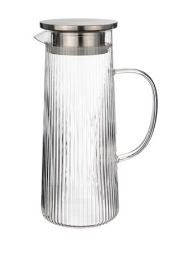 Кувшин 1,2 л рифленый с метал. крышкой Термостекло
