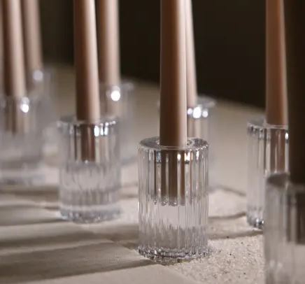 Подсвечник 5х6 см, стекло, прозрачный