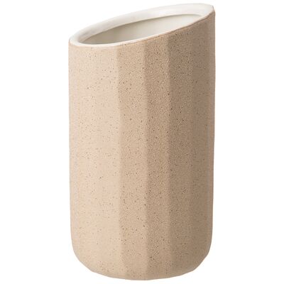 Ваза бежевая скошенная 11,5*21 см 1700 мл