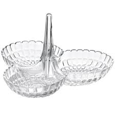 Менажница Тиффани 3 отделения прозрачная, акрил