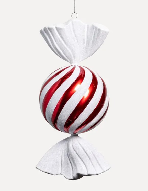 Подвес КОНФЕТА H47 см, пластик, белый, красный