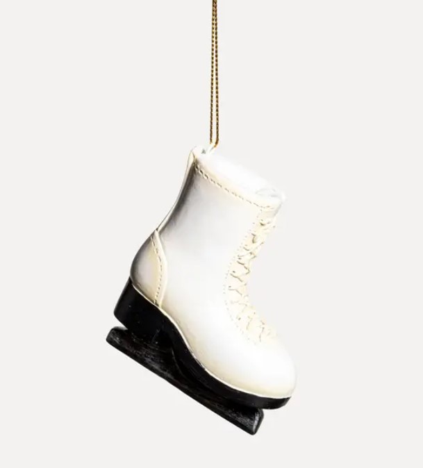 Подвес КОНЬКИ 7x8 см, полирезин, белый