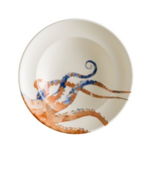 Тарелка d=240 мм. глубокая 400 мл. h=52 мм. Аквелис осьминог, форма Гурмэ Bonna