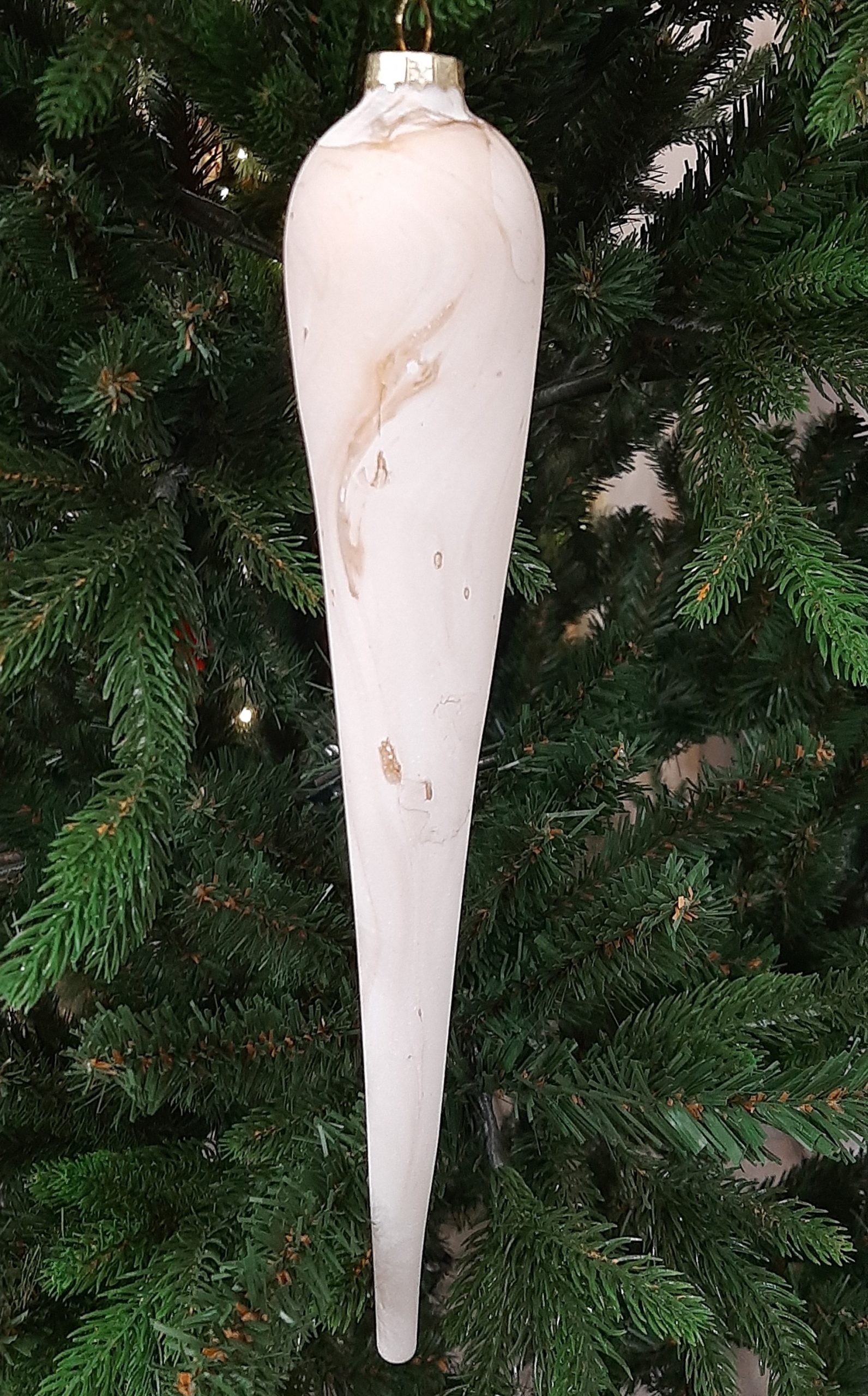 Игрушка елочная Сосулька большая кремовая Goodwill