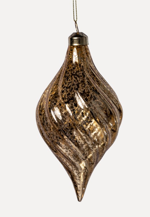 Подвес МИНДАЛЬ 8x15 см, стекло, золотой