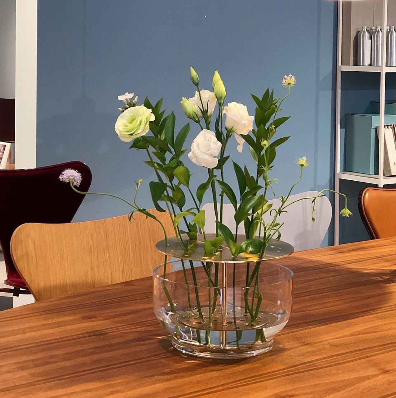 Ваза с подставкой IKEBANA d24 / 15,5 см. Стекло/Латунь