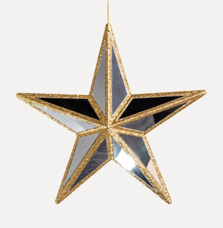 Подвес ЗВЕЗДА H14 см, пластик, золотой