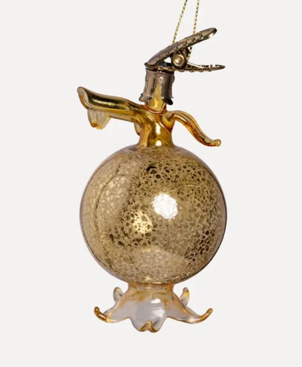 Подвес КОНФЕТА 5х10 см, стекло, золотой