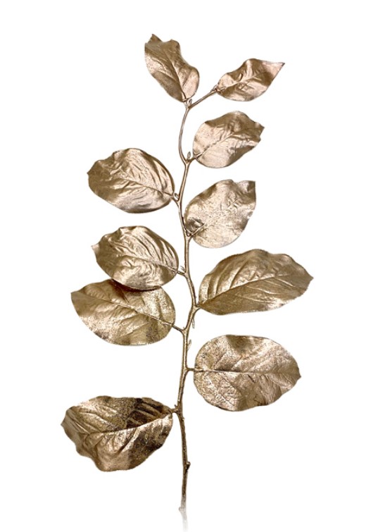 Ветвь гаультерии H76 см, пластик, розово-золотой