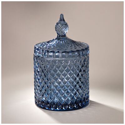 Емкость "Бриллиант" 10,5.*17 см голубое стекло