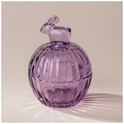 Емкость "Зайчик" 8*11 см пурпурное стекло