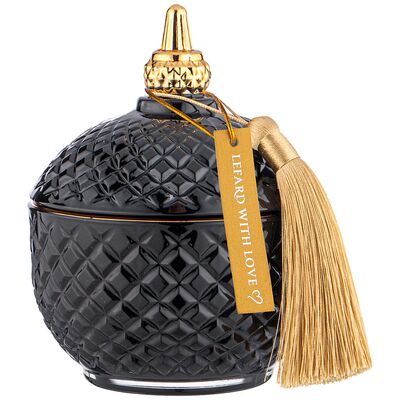 Емкость "Шарм" с кисточкой 9,5*12 см черное стекло