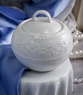 Сахарница с крышкой 210 мл, d 9 см h 8,4 см, фарфор, Primavera